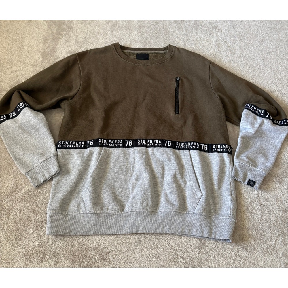 Sole Star England Stolen Era 76 Sweatshirt Pullover Olive Green Gray‎ Mens L/G